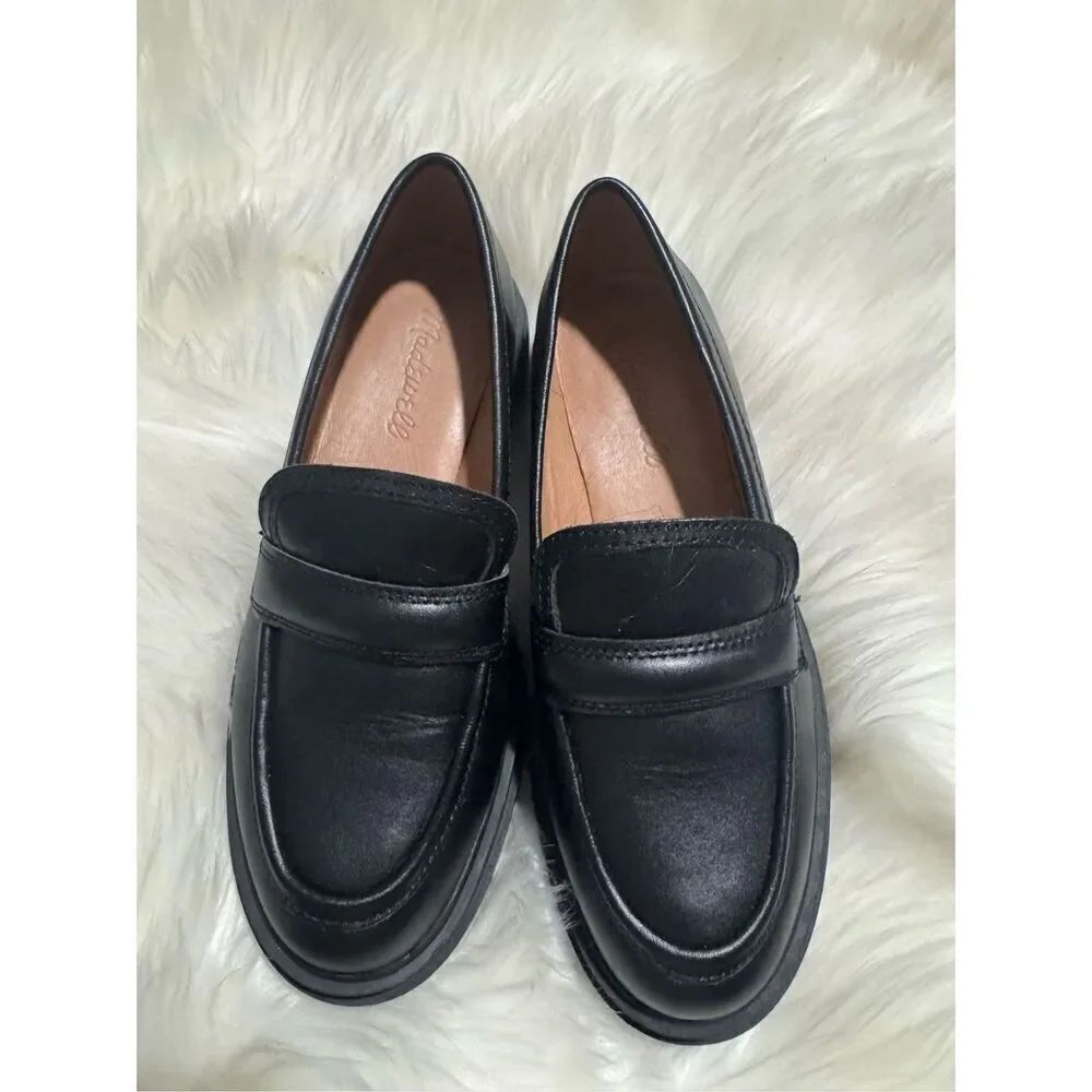 Madewell The Bradley lugg sole loafers in black leather 5.5